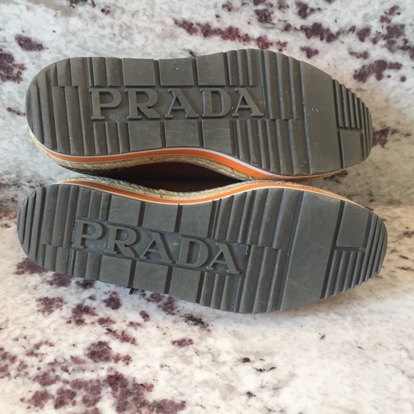 PRADA | Platform Jute Espadrilles Brogues Size 38 - Picture 9 of 16